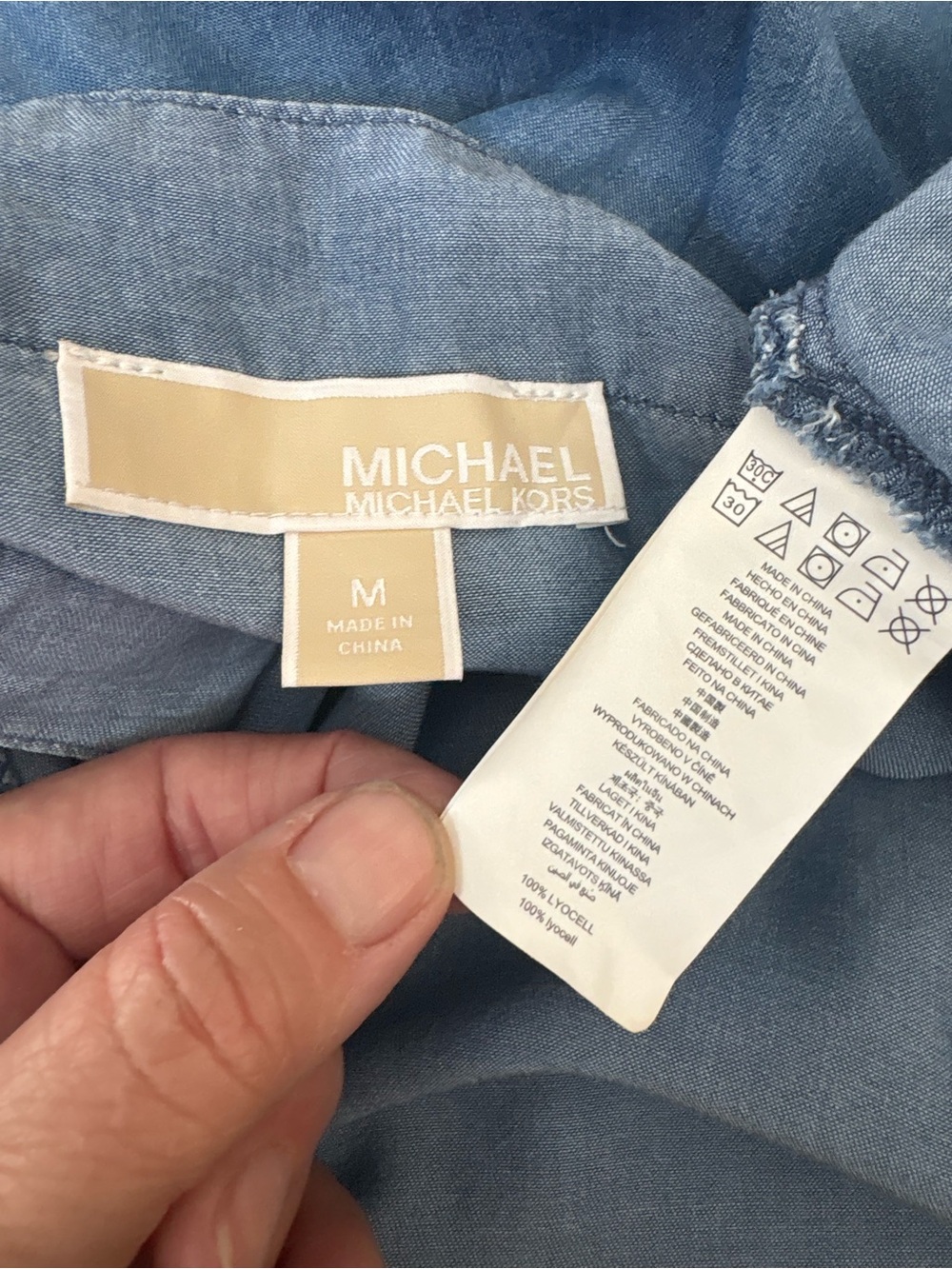 Michael Kors Light Blue Women's Wrap Midi Skirt size medium - Picture 2 of 9
